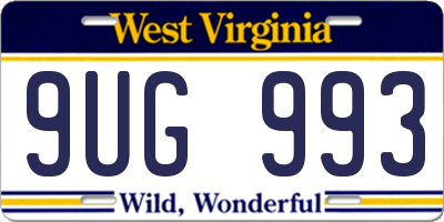 WV license plate 9UG993