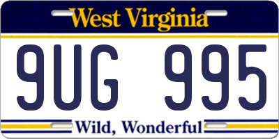 WV license plate 9UG995