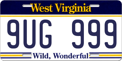 WV license plate 9UG999