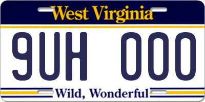 WV license plate 9UH000