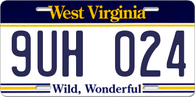 WV license plate 9UH024