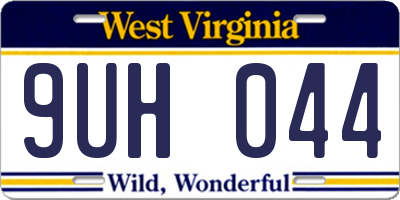 WV license plate 9UH044