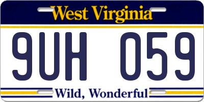 WV license plate 9UH059