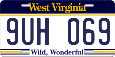 WV license plate 9UH069