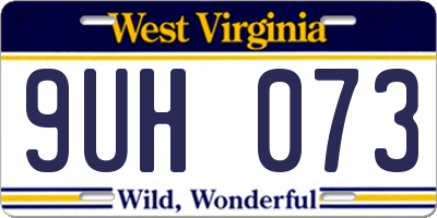 WV license plate 9UH073