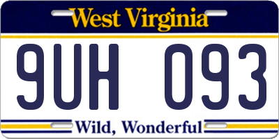 WV license plate 9UH093