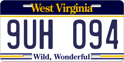 WV license plate 9UH094