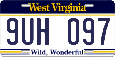 WV license plate 9UH097