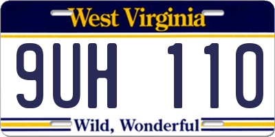 WV license plate 9UH110