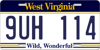 WV license plate 9UH114