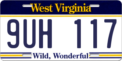 WV license plate 9UH117