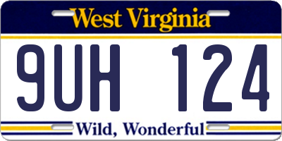 WV license plate 9UH124