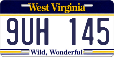 WV license plate 9UH145