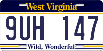 WV license plate 9UH147