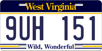 WV license plate 9UH151
