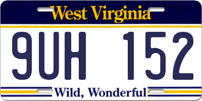 WV license plate 9UH152