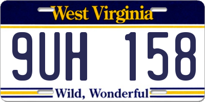 WV license plate 9UH158