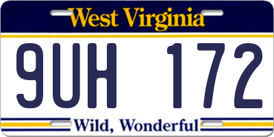 WV license plate 9UH172