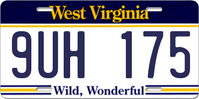 WV license plate 9UH175