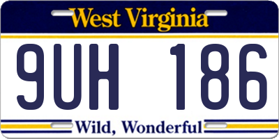 WV license plate 9UH186