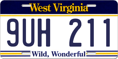 WV license plate 9UH211