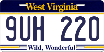 WV license plate 9UH220