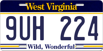 WV license plate 9UH224
