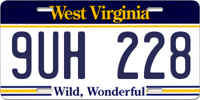 WV license plate 9UH228