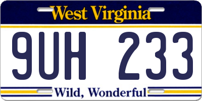 WV license plate 9UH233