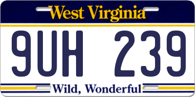 WV license plate 9UH239