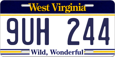 WV license plate 9UH244