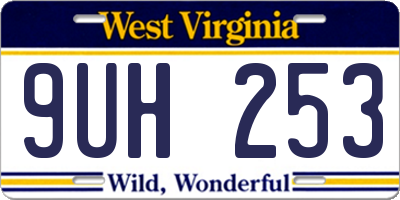 WV license plate 9UH253