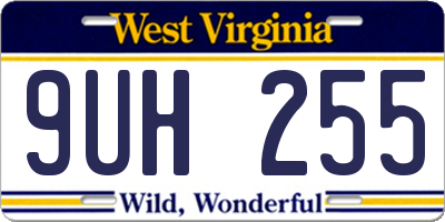 WV license plate 9UH255