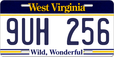 WV license plate 9UH256