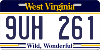 WV license plate 9UH261