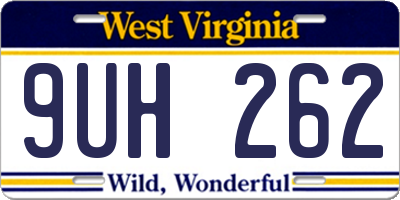 WV license plate 9UH262