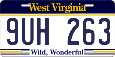 WV license plate 9UH263