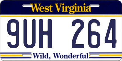 WV license plate 9UH264