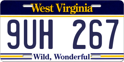 WV license plate 9UH267