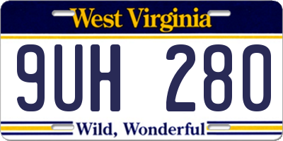WV license plate 9UH280