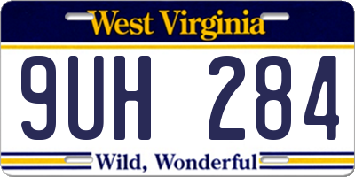 WV license plate 9UH284