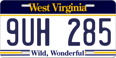 WV license plate 9UH285