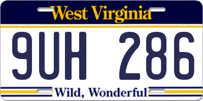WV license plate 9UH286