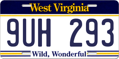 WV license plate 9UH293