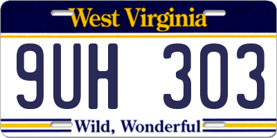 WV license plate 9UH303