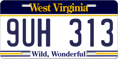 WV license plate 9UH313
