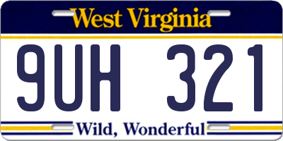 WV license plate 9UH321