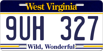 WV license plate 9UH327