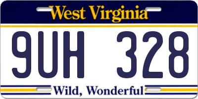 WV license plate 9UH328