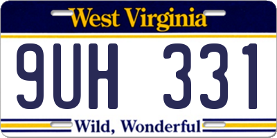 WV license plate 9UH331